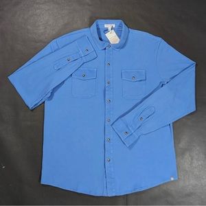 $160 Peter Millar Crown Snap Buttons Long Sleeve Shirt Size L Pima Cotton